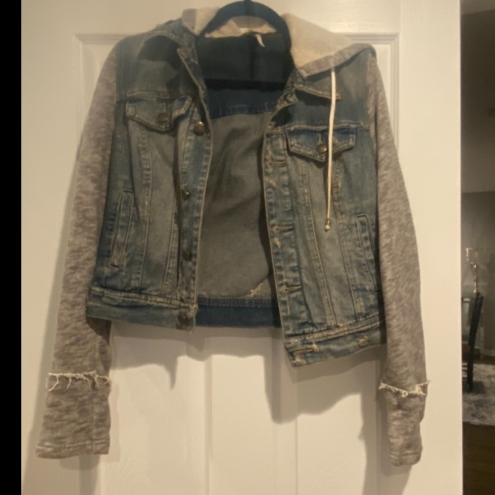 Free people hooded jean jacket